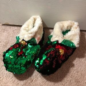 Christmas Elf slippers! reversible sequins